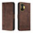 Leather Case Stands Flip Cover Holder H01X for Xiaomi Redmi K50 Gaming AMG F1 5G Brown