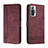 Leather Case Stands Flip Cover Holder H01X for Xiaomi Redmi Note 10 Pro Max Red