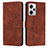 Leather Case Stands Flip Cover Holder H01X for Xiaomi Redmi Note 12 Explorer Brown