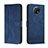 Leather Case Stands Flip Cover Holder H01X for Xiaomi Redmi Note 9T 5G Blue
