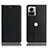 Leather Case Stands Flip Cover Holder H02P for Motorola Moto Edge 30 Ultra 5G Black