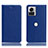 Leather Case Stands Flip Cover Holder H02P for Motorola Moto Edge 30 Ultra 5G Blue