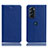 Leather Case Stands Flip Cover Holder H02P for Motorola Moto Edge Plus (2022) 5G Blue