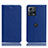 Leather Case Stands Flip Cover Holder H02P for Motorola Moto S30 Pro 5G Blue