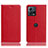 Leather Case Stands Flip Cover Holder H02P for Motorola Moto S30 Pro 5G Red