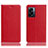 Leather Case Stands Flip Cover Holder H02P for OnePlus Nord N300 5G Red