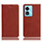 Leather Case Stands Flip Cover Holder H02P for Oppo A1x 5G Brown