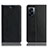 Leather Case Stands Flip Cover Holder H02P for Oppo A77 5G Black