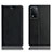 Leather Case Stands Flip Cover Holder H02P for Oppo A93s 5G Black
