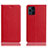 Leather Case Stands Flip Cover Holder H02P for Oppo Find X3 5G Red