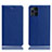 Leather Case Stands Flip Cover Holder H02P for Oppo Find X3 Pro 5G Blue