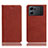 Leather Case Stands Flip Cover Holder H02P for Oppo K10 5G Brown