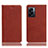 Leather Case Stands Flip Cover Holder H02P for Oppo K10 5G India Brown