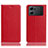 Leather Case Stands Flip Cover Holder H02P for Oppo K10 5G Red