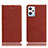 Leather Case Stands Flip Cover Holder H02P for Oppo K10X 5G Brown