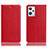 Leather Case Stands Flip Cover Holder H02P for Oppo K10X 5G Red