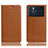 Leather Case Stands Flip Cover Holder H02P for Oppo K9 Pro 5G Light Brown