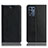 Leather Case Stands Flip Cover Holder H02P for Oppo K9S 5G Black