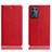 Leather Case Stands Flip Cover Holder H02P for Oppo K9S 5G Red