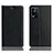 Leather Case Stands Flip Cover Holder H02P for Oppo K9X 5G Black