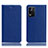 Leather Case Stands Flip Cover Holder H02P for Oppo K9X 5G Blue