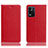 Leather Case Stands Flip Cover Holder H02P for Oppo K9X 5G Red