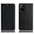 Leather Case Stands Flip Cover Holder H02P for Oppo Reno5 Z 5G Black