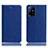 Leather Case Stands Flip Cover Holder H02P for Oppo Reno5 Z 5G Blue