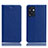 Leather Case Stands Flip Cover Holder H02P for Oppo Reno7 SE 5G Blue