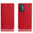 Leather Case Stands Flip Cover Holder H02P for Realme Q3s 5G Red