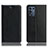 Leather Case Stands Flip Cover Holder H02P for Realme Q3t 5G Black