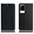 Leather Case Stands Flip Cover Holder H02P for Vivo iQOO 8 Pro 5G Black