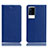 Leather Case Stands Flip Cover Holder H02P for Vivo iQOO 8 Pro 5G Blue