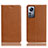 Leather Case Stands Flip Cover Holder H02P for Xiaomi Mi 12S 5G Light Brown