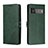 Leather Case Stands Flip Cover Holder H02X for Google Pixel 6 5G Green