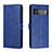 Leather Case Stands Flip Cover Holder H02X for Google Pixel 6 Pro 5G Blue