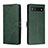 Leather Case Stands Flip Cover Holder H02X for Google Pixel 6a 5G Green