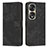 Leather Case Stands Flip Cover Holder H02X for Huawei Honor 70 Pro 5G Black