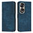 Leather Case Stands Flip Cover Holder H02X for Huawei Honor 70 Pro 5G Blue