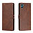 Leather Case Stands Flip Cover Holder H02X for Motorola Moto E32 India