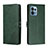 Leather Case Stands Flip Cover Holder H02X for Motorola Moto Edge 40 Pro 5G Green