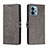 Leather Case Stands Flip Cover Holder H02X for Motorola Moto G 5G (2023) Gray