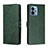 Leather Case Stands Flip Cover Holder H02X for Motorola Moto G 5G (2023) Green