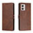 Leather Case Stands Flip Cover Holder H02X for Motorola Moto G53 5G