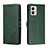 Leather Case Stands Flip Cover Holder H02X for Motorola Moto G53 5G Green