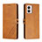 Leather Case Stands Flip Cover Holder H02X for Motorola Moto G53j 5G