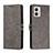 Leather Case Stands Flip Cover Holder H02X for Motorola Moto G53j 5G Gray
