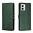Leather Case Stands Flip Cover Holder H02X for Motorola Moto G53j 5G Green