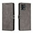 Leather Case Stands Flip Cover Holder H02X for Motorola Moto G72 Gray