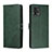 Leather Case Stands Flip Cover Holder H02X for Motorola Moto G72 Green